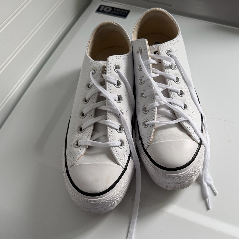 Converse White Low-Top Platform All Star Sneakers